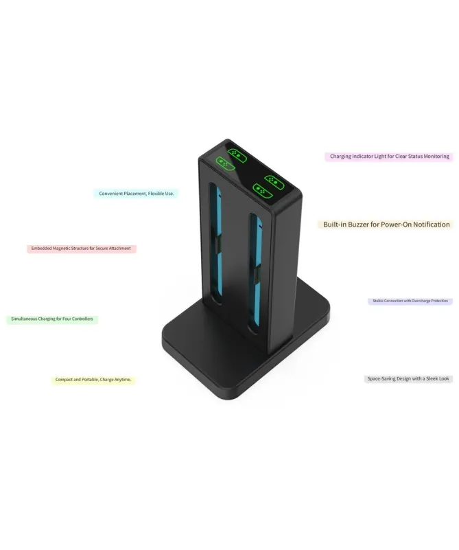 Station de Charge 4 Joy-Con pour Nintendo Switch 2 avec Indicateurs LE