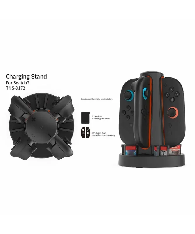Station de Charge Joy-Con Nintendo Switch 2 avec Rangement Cartouches