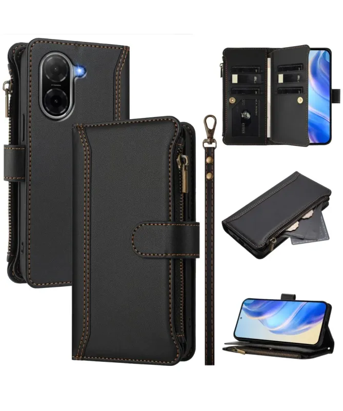 Housse Xiaomi Redmi A5 avec Lanière | 9 Cartes à Fermeture Zippée
