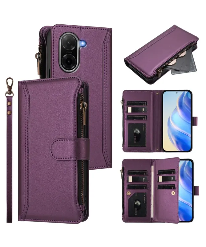 Housse Xiaomi Redmi A5 avec Lanière | 9 Cartes à Fermeture Zippée