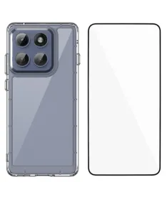 Coque transparente Motorola Edge 60 Pro avec protection d'écran en ver