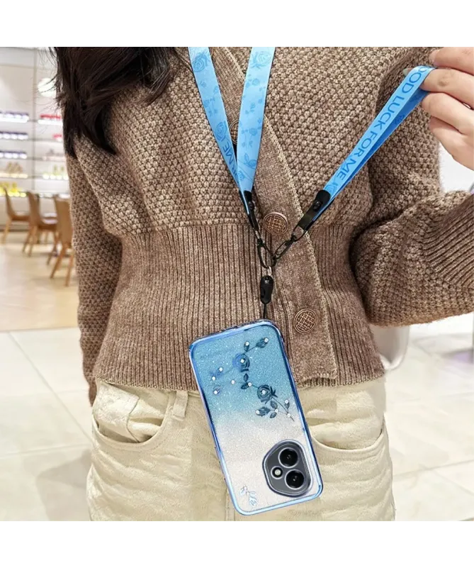 Coque Honor 400 Strass Fleurie avec Cordon | Luma