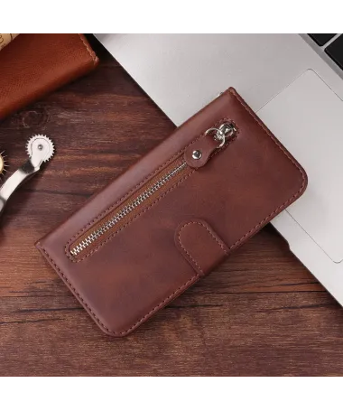 Housse iPhone 17 Zipper Pocket Fonction Support Marron - photo 12