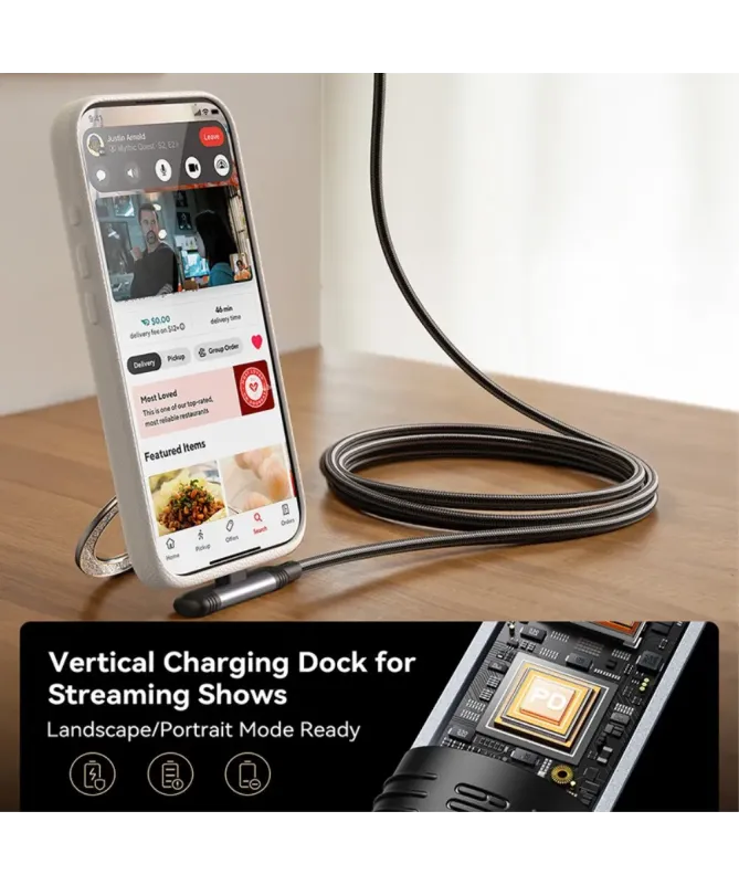 Câble Joyroom USB-C vers USB-C 60W Coudé 1.2m | JR-SC1A