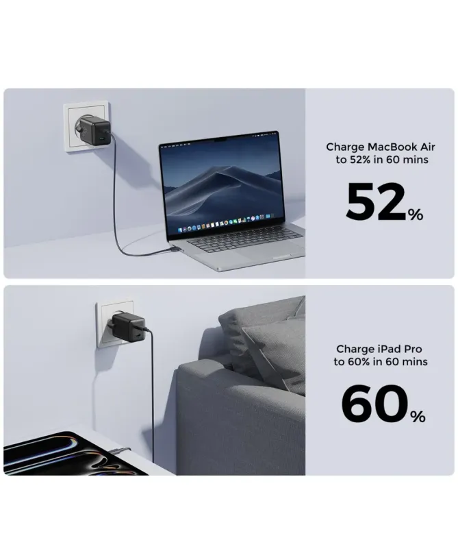 Chargeur Rapide 45W Double USB-C GaN Joyroom | JR-TCG17