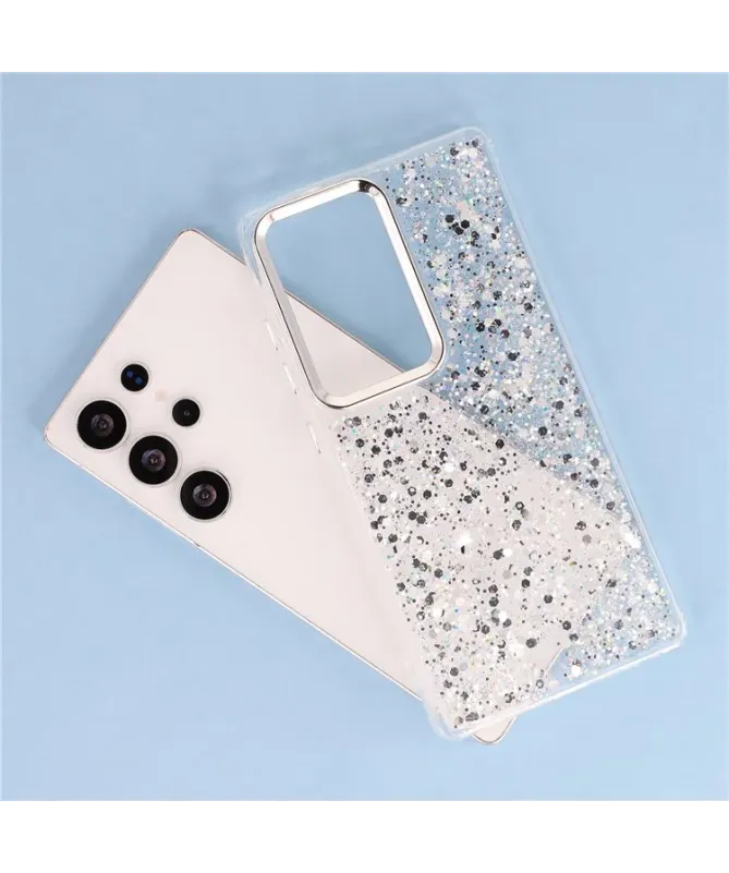 Coque Samsung Galaxy S25 Ultra Pailletée Époxy & Détails Chromés | Mil