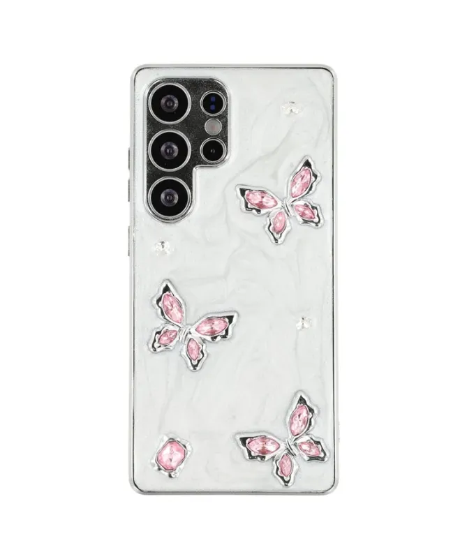 Coque Samsung Galaxy S25 Ultra Papillons Époxy et Strass | Luva