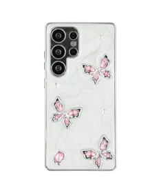Coque Samsung Galaxy S25 Ultra Papillons Époxy et Strass | Luva