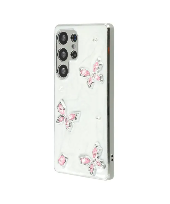Coque Samsung Galaxy S25 Ultra Papillons Époxy et Strass | Luva