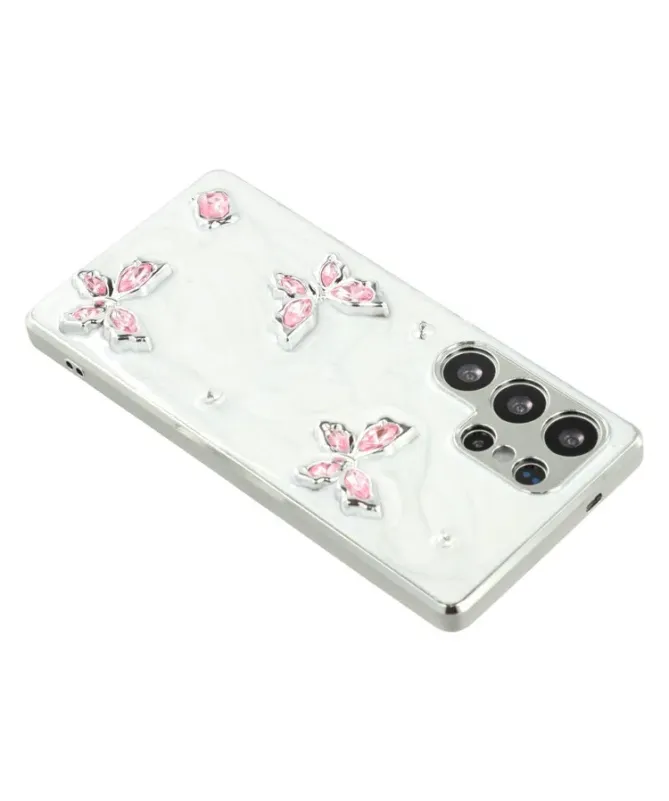 Coque Samsung Galaxy S25 Ultra Papillons Époxy et Strass | Luva