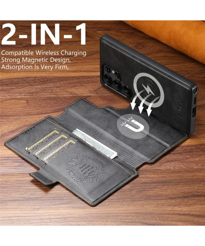 Housse Samsung Galaxy S25 Ultra Magnétique Texture Cuir | Suten