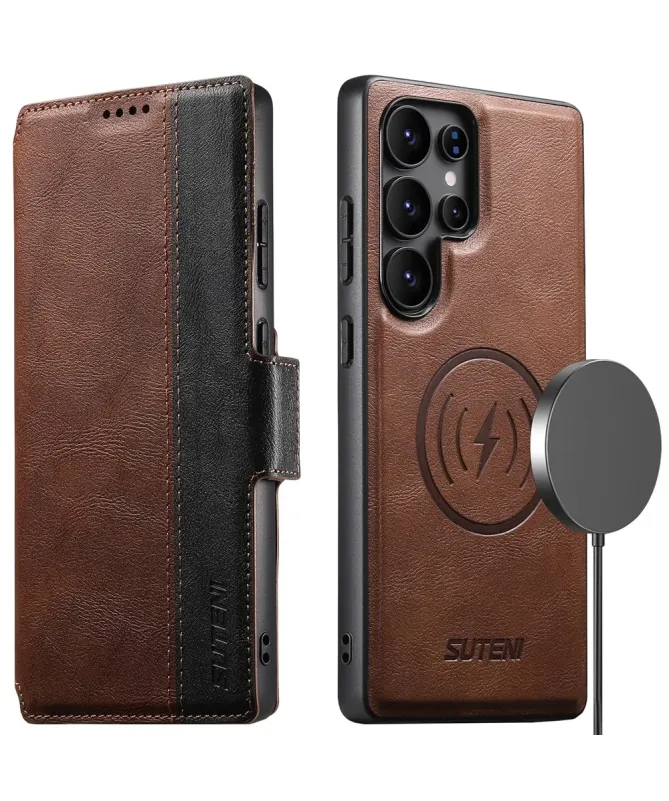 Housse Samsung Galaxy S25 Ultra Magnétique Texture Cuir | Suten