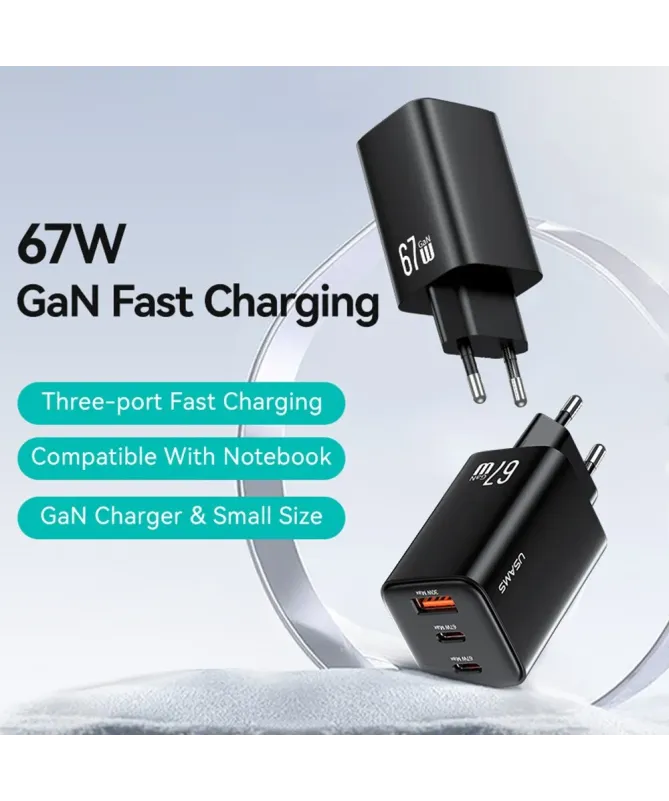 Chargeur Rapide 67W GaN USB-C / USB-A 3 Ports | Vultra