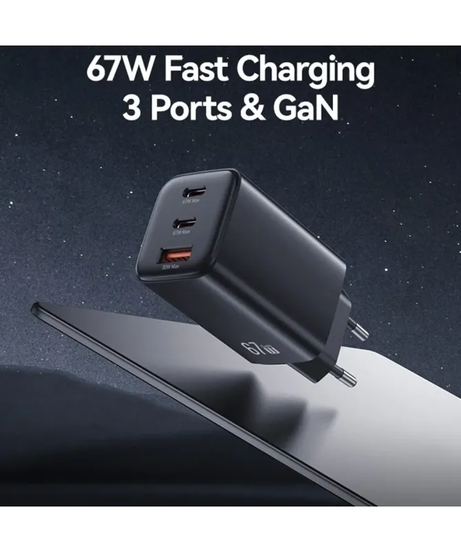 Chargeur Rapide 67W GaN USB-C / USB-A 3 Ports | Vultra