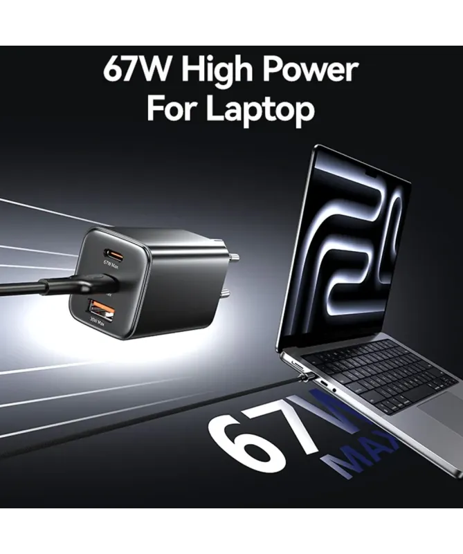 Chargeur Rapide 67W GaN USB-C / USB-A 3 Ports | Vultra