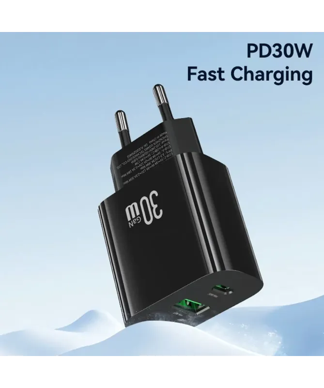 Chargeur Rapide 30W USB-A + USB-C GaN Compact | CC316 T65