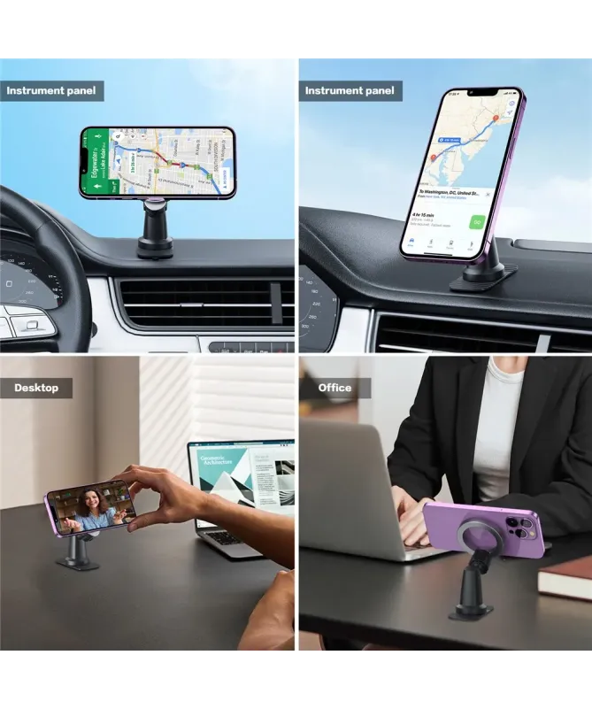 Support Magnétique | Fixation adhésive orientable 360°, compatible Mag