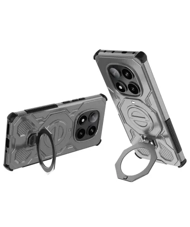 Coque aimantée avec anneau rotatif pour Xiaomi Redmi Note 14 Pro 5G Gris - photo 17