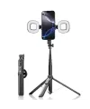 Trépied Selfie Magnétique avec Double Lumière LED et Télécommande Blue