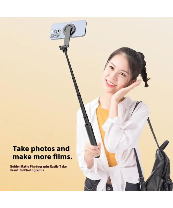 Trépied Selfie Magnétique avec Double Lumière LED et Télécommande Blue