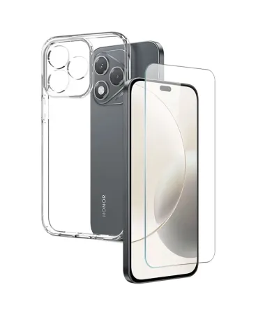 Coque transparente Honor 400 Lite avec protection d'écran en verre tre