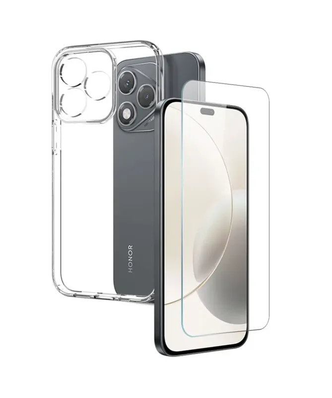 Coque transparente Honor 400 Lite avec protection d'écran en verre tre