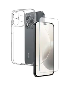Coque transparente Honor 400 Lite avec protection d'écran en verre tre