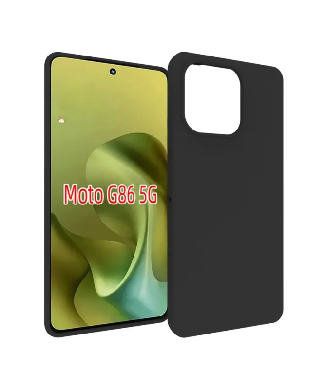 Coque Noire Mat Moto G86 5G avec Verre Trempé