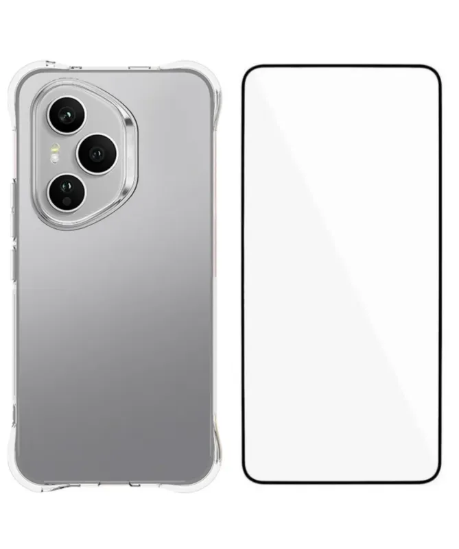 Pack Honor 400 Pro Coque Coins Renforcés Transparente avec Verre Tremp