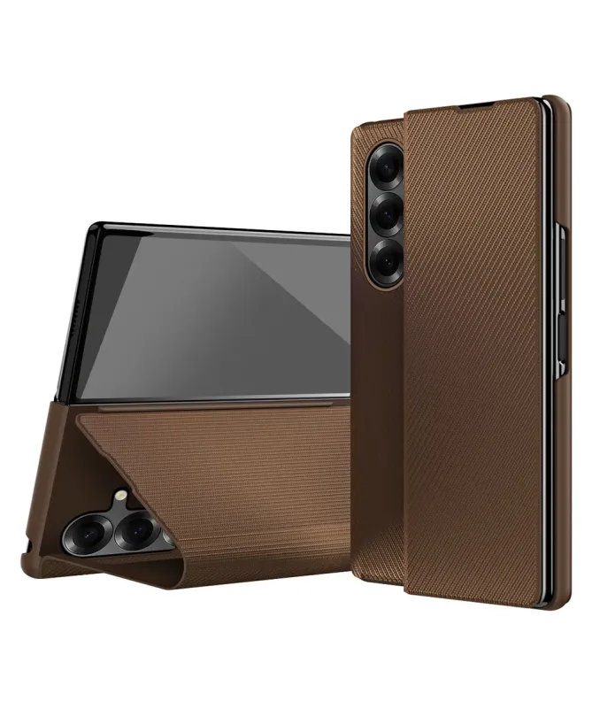 Coque Samsung Galaxy Z Fold 7 Texture Kevlar Cuir & Support | Lynex