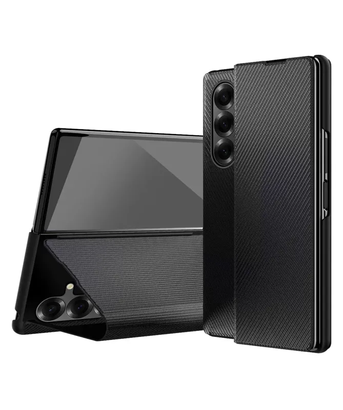 Coque Samsung Galaxy Z Fold 7 Texture Kevlar Cuir & Support | Lynex