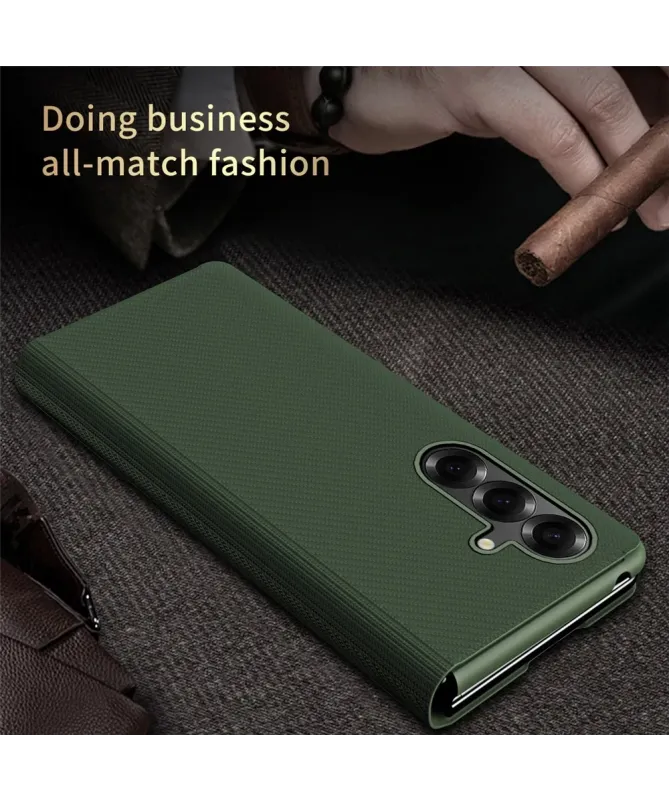 Coque Samsung Galaxy Z Fold 7 Texture Kevlar Cuir & Support | Lynex