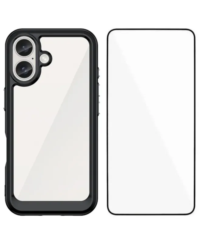 Coque iPhone 16 Plus Rugged silicone avec verre trempé