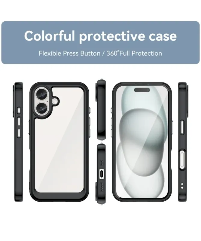 Coque iPhone 16 Plus Rugged silicone avec verre trempé