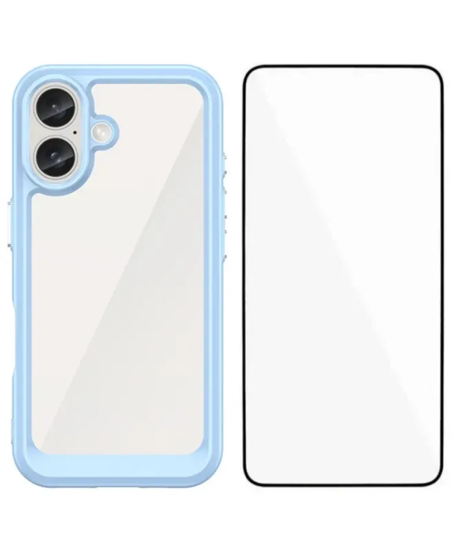 Coque iPhone 16 Plus Rugged silicone avec verre trempé