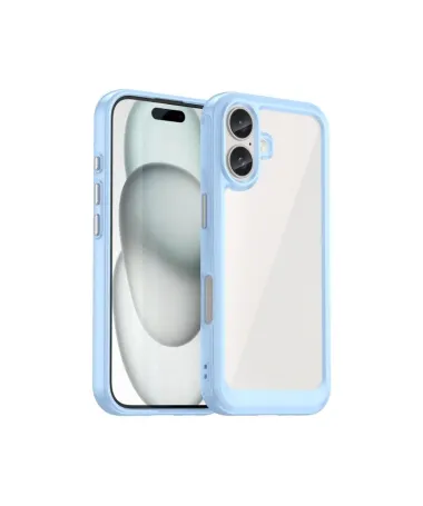 Coque iPhone 16 Plus Rugged silicone avec verre trempé Bleu clair - photo 5