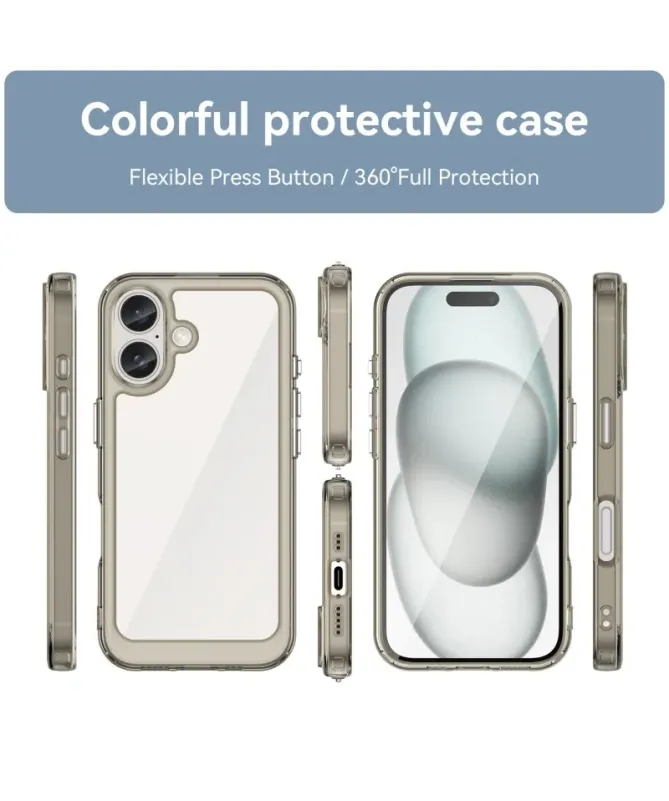 Coque iPhone 16 Plus Rugged silicone avec verre trempé