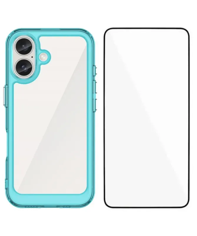 Coque iPhone 16 Plus Rugged silicone avec verre trempé