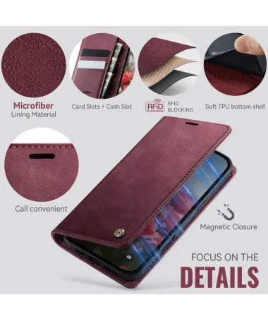 Étui iPhone 16 Plus Cavallo Wallet View Vin Rouge - photo 10
