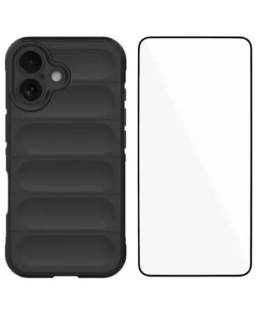 Coque iPhone 16 Plus Rugged silicone avec verre trempé