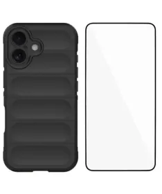Coque iPhone 16 Plus Rugged silicone avec verre trempé
