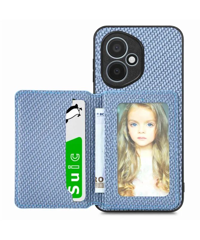 Coque Honor 400 avec Porte-Carte Style Fibre de Carbone | Dorian