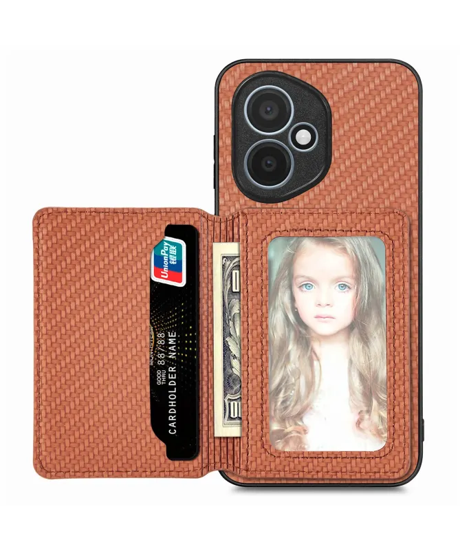 Coque Honor 400 avec Porte-Carte Style Fibre de Carbone | Dorian