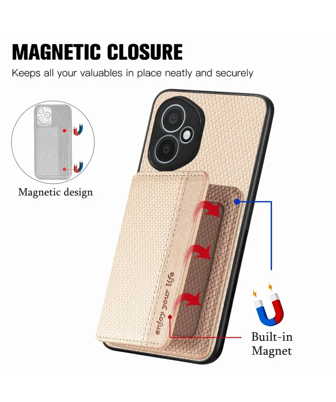 Coque Honor 400 avec Porte-Carte Style Fibre de Carbone | Dorian