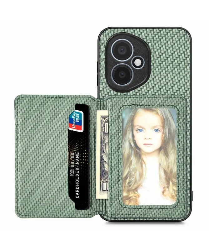 Coque Honor 400 avec Porte-Carte Style Fibre de Carbone | Dorian
