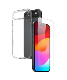 Coque transparente iPhone Air avec protection d'écran en verre trempé