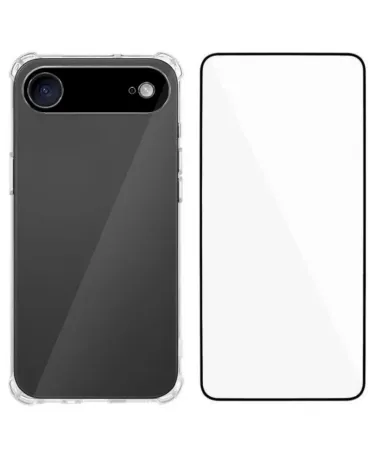Pack iPhone Air Coque Coins Renforcés Transparente avec Verre Trempé
