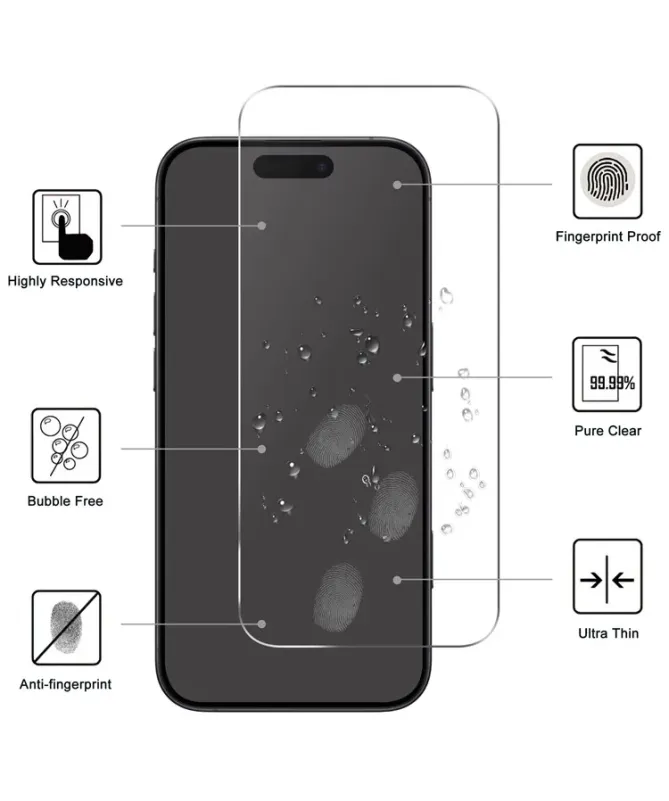 Film Protecteur iPhone Air en Verre Trempé + Protection Caméra