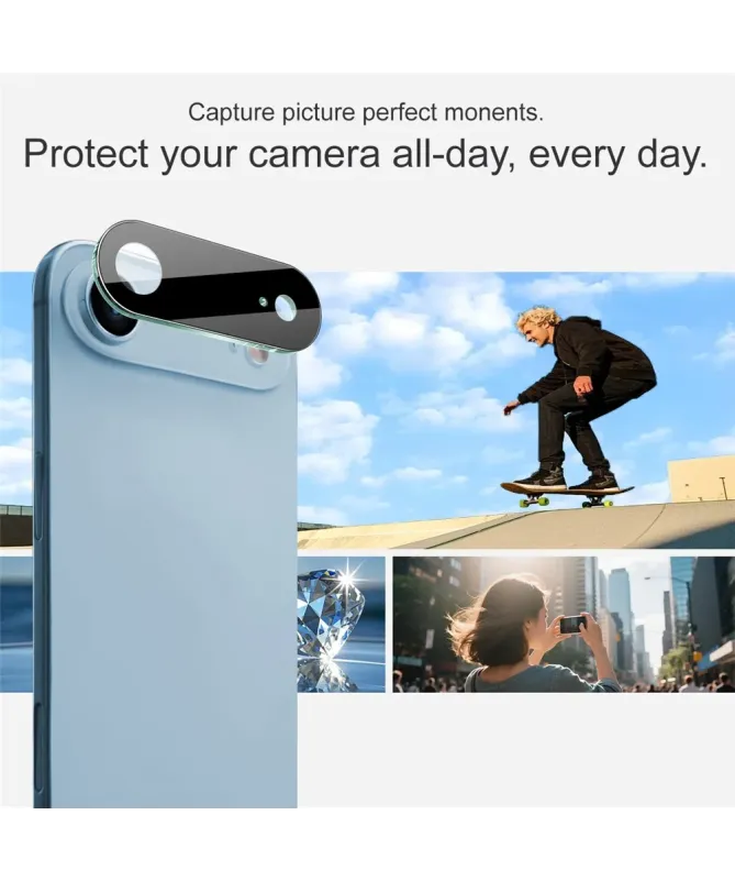 Protections iPhone Air en verre trempé pour lentille (2 pièces) - Noir