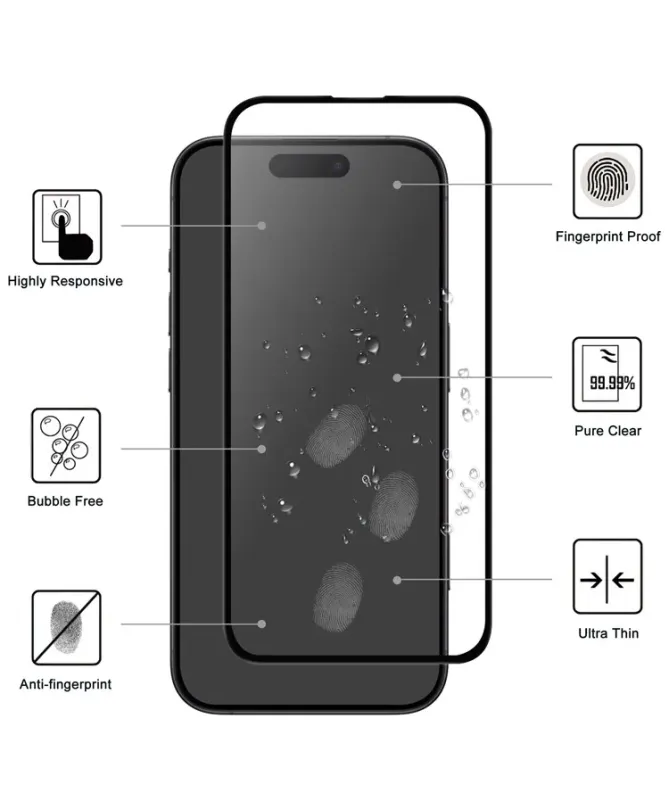 Protection d'écran iPhone 17 Pro Max en verre trempé